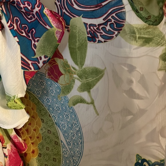 CLEARANCE….. Floral ruffle front and sleeve, bolero - Picture 4 of 4